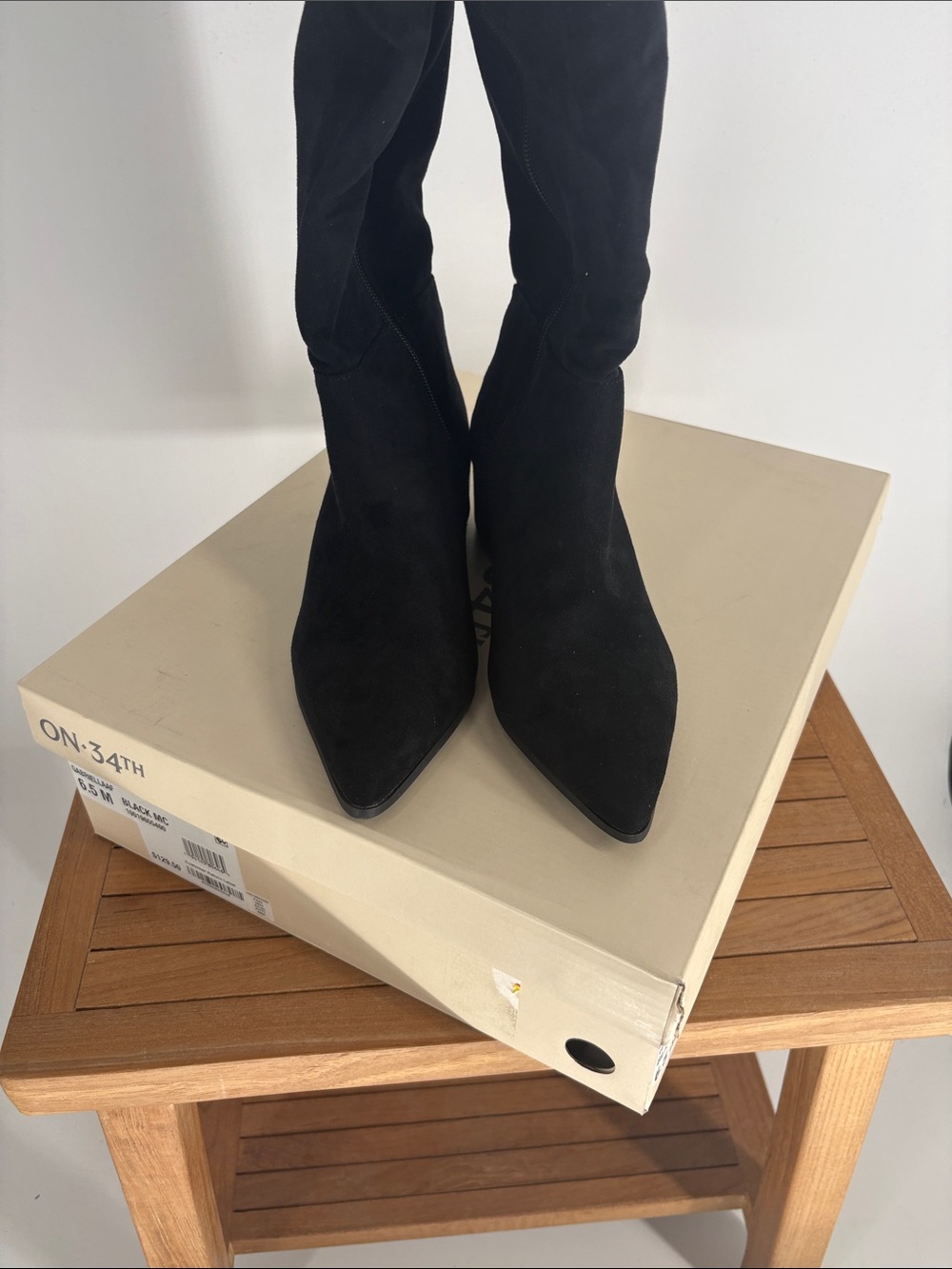New On 34th GABRIELLAAF Women’s Black Suede Knee-High Boots SIZE 6.5M - Picture 2 of 7